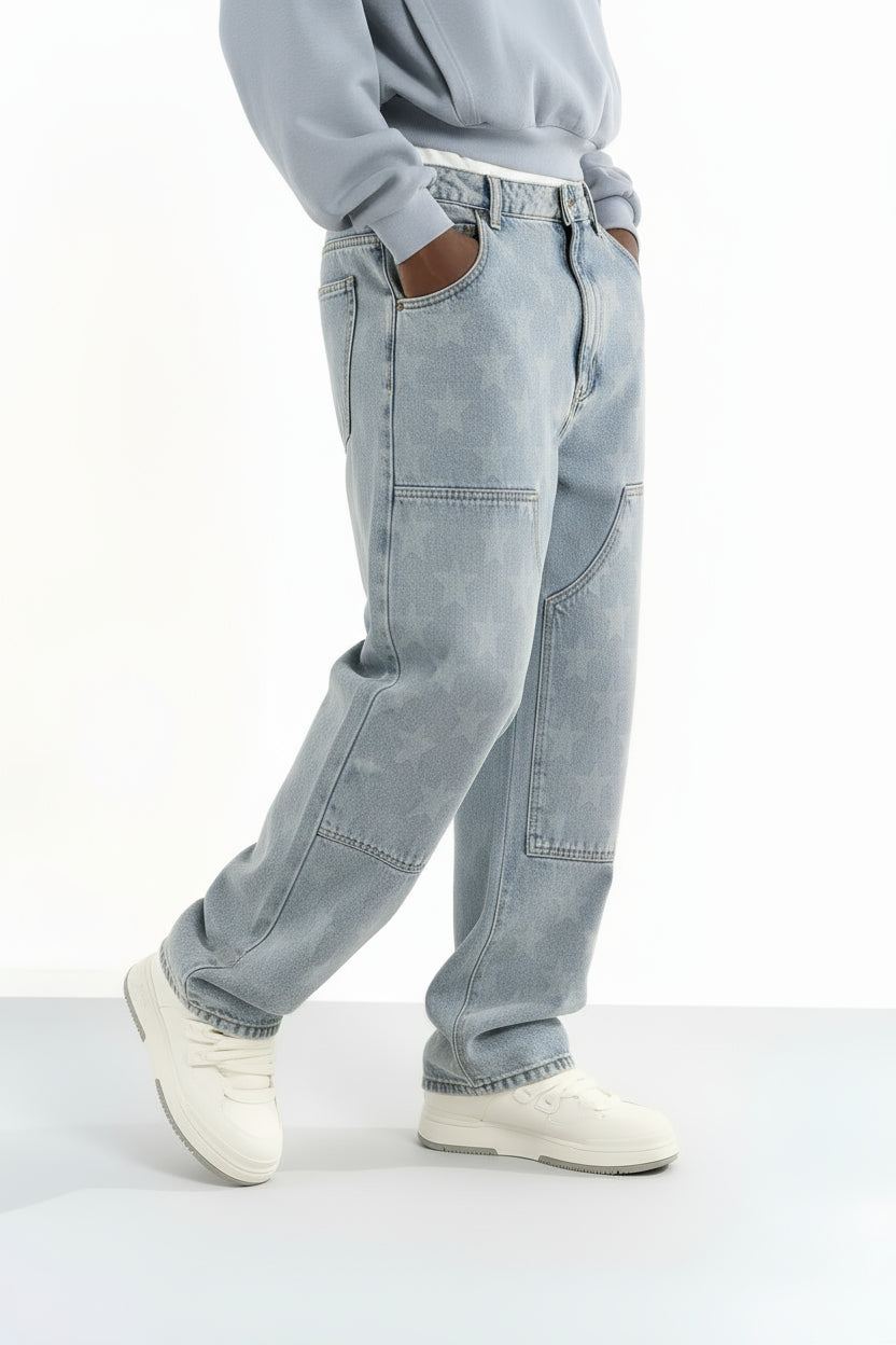 Jeans Baggy uomo con Stelle – Stile Streetwear